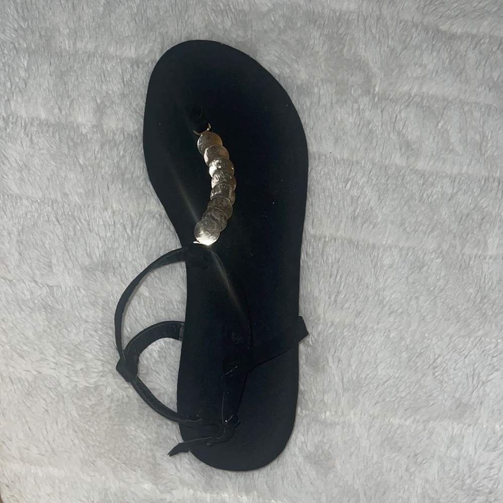 Black and Gold Accented Sandals/Flip Flops